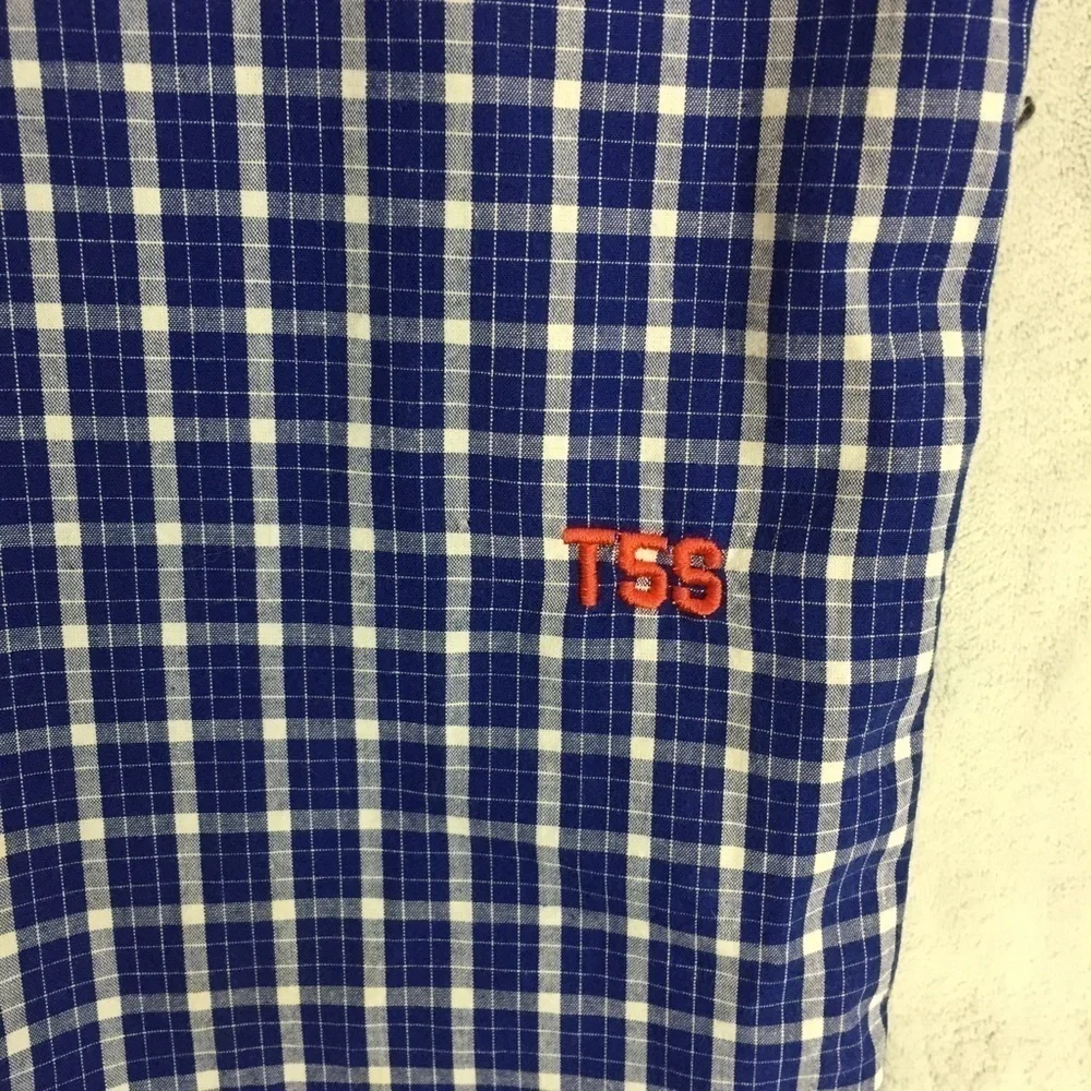 NEW Triple Five Soul Shirt Mens Large Short Sleeve Blue Checker 100% Cotton NWT - Picture 4 of 10